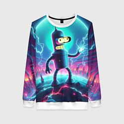 Женский свитшот Робот-сгибальщик Бендер пропускает через себя молн