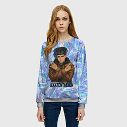 Свитшот женский XXXTentacion - скрещенные руки, цвет: 3D-меланж — фото 2