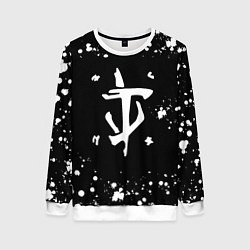 Свитшот женский Doom брызги белых красок, цвет: 3D-белый