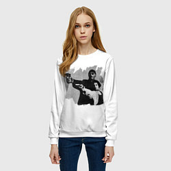 Свитшот женский Леон рисунок, цвет: 3D-белый — фото 2