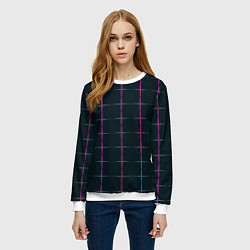 Свитшот женский Color black stripes, цвет: 3D-белый — фото 2