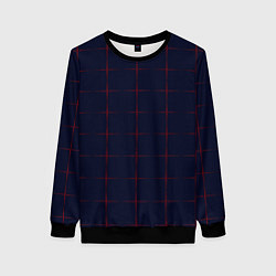 Свитшот женский Color dark blue red crosses, цвет: 3D-черный