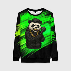 Женский свитшот Панда рэпер с микрофоном