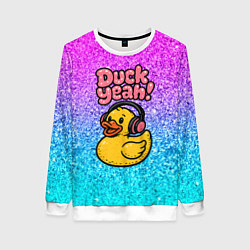 Женский свитшот Duck yeah - утка в наушниках