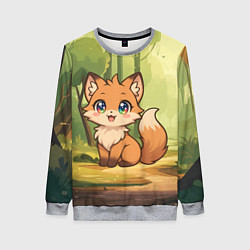 Женский свитшот Кавайная лисичка - аниме