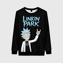 Свитшот женский Linkin Park и Рик рокер двухсторонняя, цвет: 3D-черный