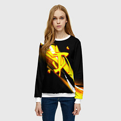 Свитшот женский Doom геометрия из полос, цвет: 3D-белый — фото 2