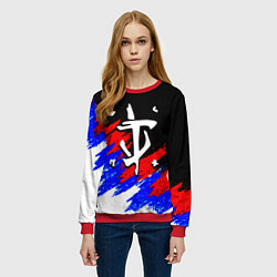 Свитшот женский Doom триколор краски, цвет: 3D-красный — фото 2
