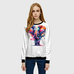 Свитшот женский Радужный слон, цвет: 3D-черный — фото 2