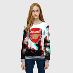 Свитшот женский Arsenal огонь глитч, цвет: 3D-меланж — фото 2