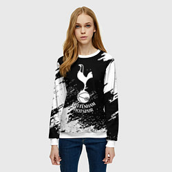 Свитшот женский Тоттенхэм белые брызги красок, цвет: 3D-белый — фото 2