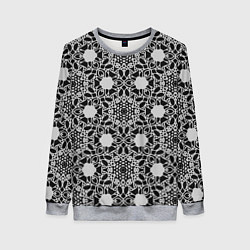Свитшот женский Кружевной паттерн, цвет: 3D-меланж