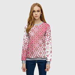 Свитшот женский Звездная россыпь-розовый, цвет: 3D-меланж — фото 2
