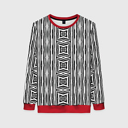 Женский свитшот Черно-белый полосатый узор