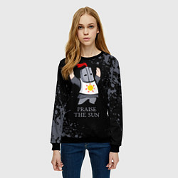 Свитшот женский Хвала солнцу - дарк соулс, цвет: 3D-черный — фото 2