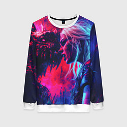 Свитшот женский Цири и чудовище, цвет: 3D-белый