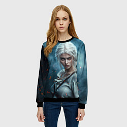 Свитшот женский Цири с огненными глазами, цвет: 3D-черный — фото 2