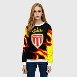 Свитшот женский Монако огненный фон текстура, цвет: 3D-белый — фото 2
