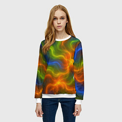 Свитшот женский Разноцветный дым, цвет: 3D-белый — фото 2