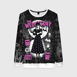 Свитшот женский Уэнсдэй из семейки Аддамс, цвет: 3D-белый