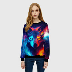 Свитшот женский Волк льда и пламени, цвет: 3D-черный — фото 2
