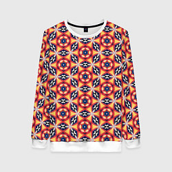 Свитшот женский Красно-синий калейдоскоп, цвет: 3D-белый