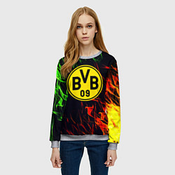 Свитшот женский Borussia flame toxic, цвет: 3D-меланж — фото 2