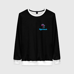 Свитшот женский Night beach, цвет: 3D-белый