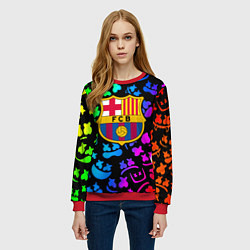 Свитшот женский Барселона x Маршмэллоу неоновый градиент, цвет: 3D-красный — фото 2