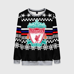Свитшот женский Ливерпуль текстура триколор зима, цвет: 3D-меланж