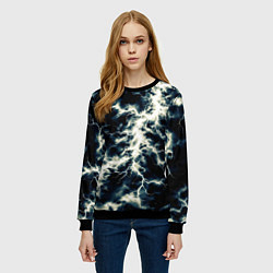 Свитшот женский Чёрно-синий разряд абстракция, цвет: 3D-черный — фото 2
