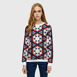 Свитшот женский Звездный узор в шестиугольниках, цвет: 3D-белый — фото 2