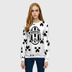 Свитшот женский Juventus x minecraft pattern, цвет: 3D-белый — фото 2