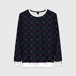 Свитшот женский Розовые и голубые перекрестия, цвет: 3D-белый