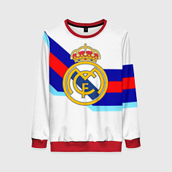 Свитшот женский Real Madrid текстура полосы, цвет: 3D-красный