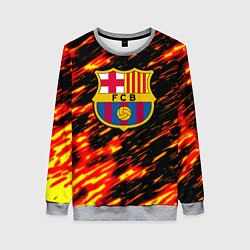 Свитшот женский Barcelona штрихи огненные, цвет: 3D-меланж