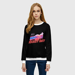 Свитшот женский Всероссийский день хоккея, цвет: 3D-белый — фото 2