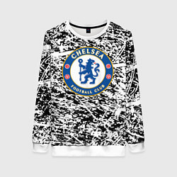 Свитшот женский Челси штрихи красок, цвет: 3D-белый