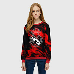 Свитшот женский Real Madrid красный огонь, цвет: 3D-красный — фото 2