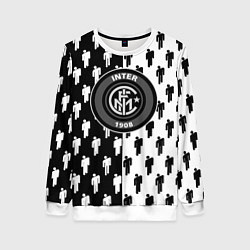 Свитшот женский Inter паттерн люди спорт, цвет: 3D-белый