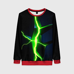 Свитшот женский Neon green glow, цвет: 3D-красный