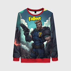 Свитшот женский Fallout седьмой, цвет: 3D-красный