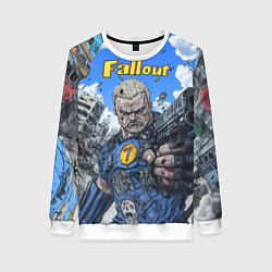 Свитшот женский Fallout брутальный седьмой, цвет: 3D-белый