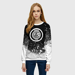 Свитшот женский Inter белый всплеск краско, цвет: 3D-белый — фото 2