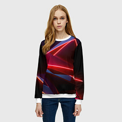 Свитшот женский Neon laser red, цвет: 3D-белый — фото 2