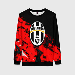 Свитшот женский Juventus кераски текстура, цвет: 3D-черный
