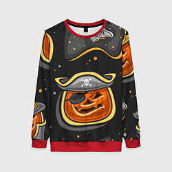 Свитшот женский Пиратский хэллоуин, цвет: 3D-красный