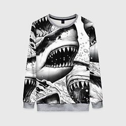Женский свитшот Белая акула - стая