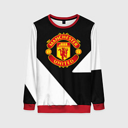 Свитшот женский Манчестер Юнайтед полосы, цвет: 3D-красный