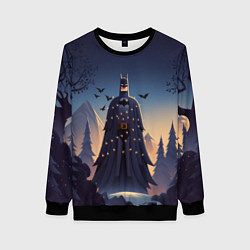 Свитшот женский Новогодний Бэтмен, цвет: 3D-черный